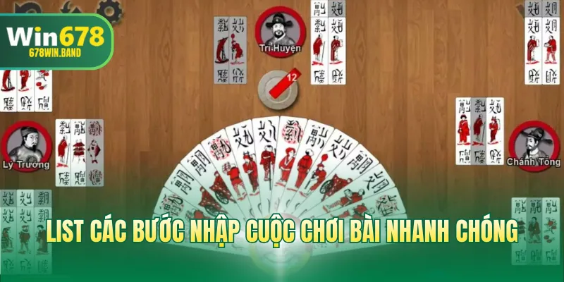 List các bước nhập cuộc chơi bài nhanh chóng